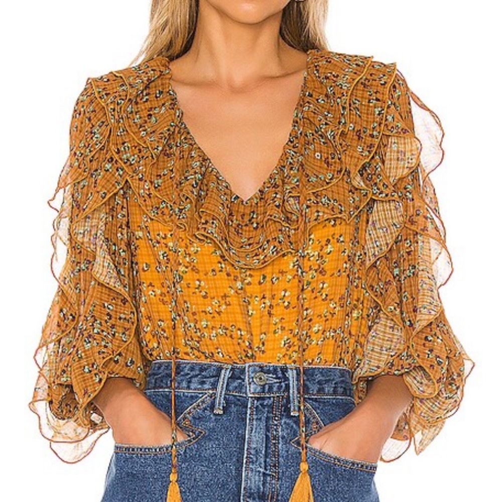 Tularosa boho goldenrod top XS